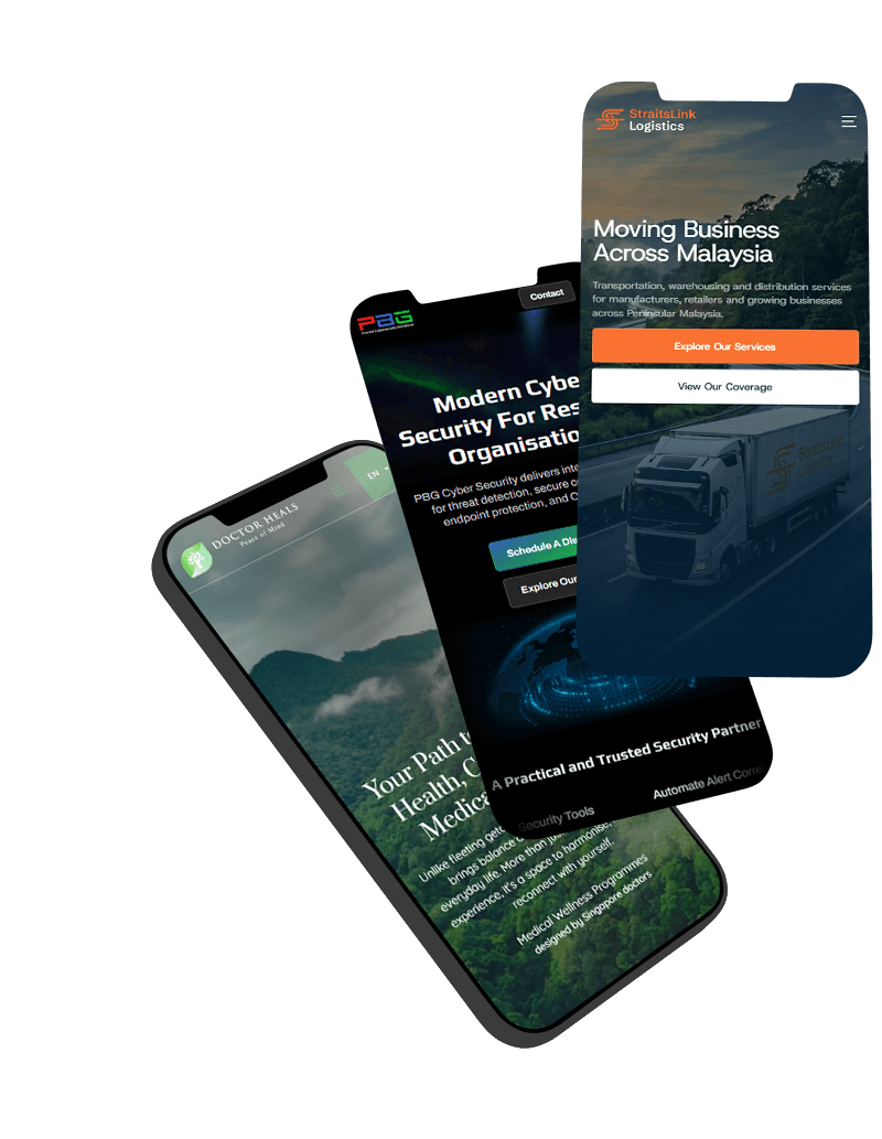 A selection of panoRazzi websites on mobile devices