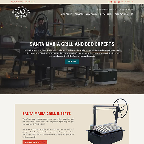 JDFabrications website design